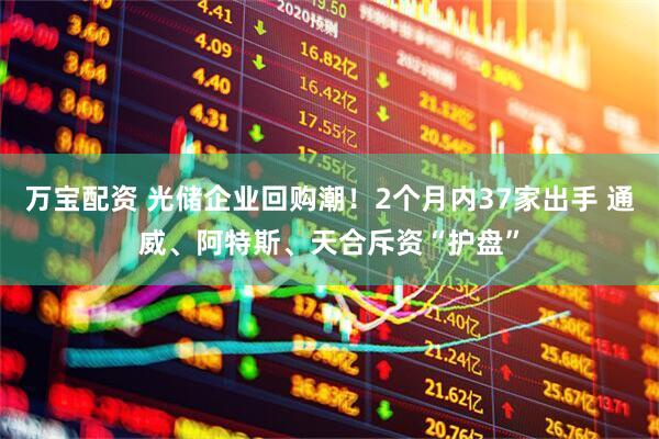 万宝配资 光储企业回购潮！2个月内37家出手 通威、阿特斯、天合斥资“护盘”